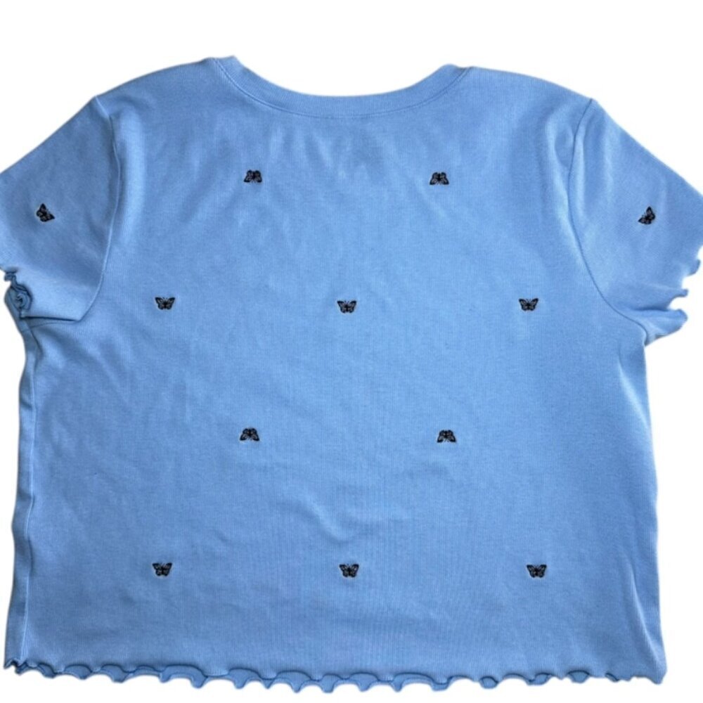 Arizona Jean Co. Women's XXL Blue Embroidered Fitted Short Sleeve Tee - Picture 4 of 5